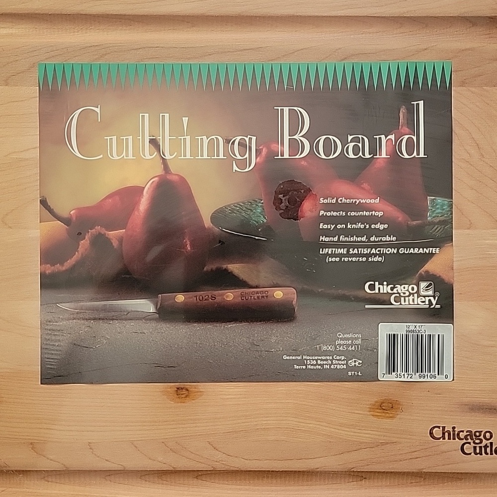 Chicago Cutlery Cutting Board, NWOT.  12" × 17". Solid Cheerywood. - Picture 2 of 6